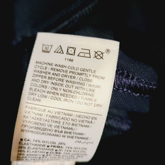 Athleta Pants XL Navy Blue Stretch‎ Ankle Zippers Pockets Pull-On - Picture 8 of 12